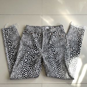 Re/done ankle cropped animal print jeans